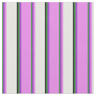 Forest Green, Dark Orchid, Violet, White & Black Fabric