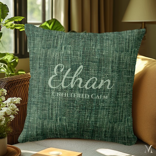 Forest Green Denim Texture | Custom Rustic Home  Cushion (Creator Uploaded)