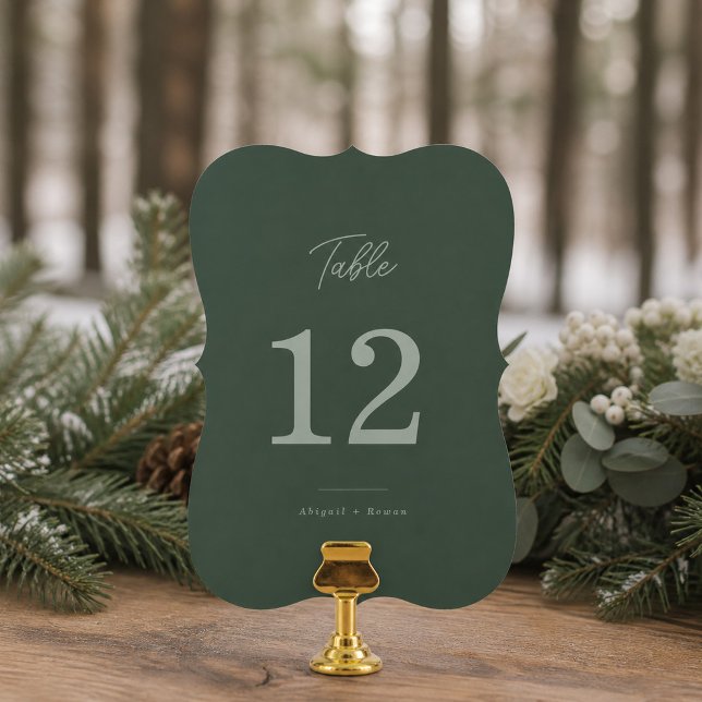 Forest Green Elegant Die Cut Table Numbers (Creator Uploaded)
