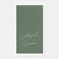 Forest Green Elegant Wedding Guest Towels