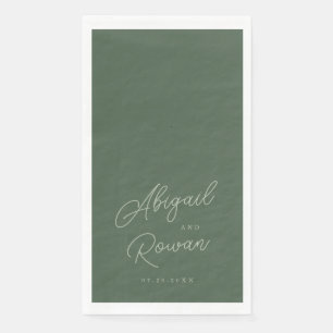 Forest Green Elegant Wedding Guest Towels Napkin