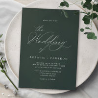 Forest Green Emerald | Delicate Script Wedding