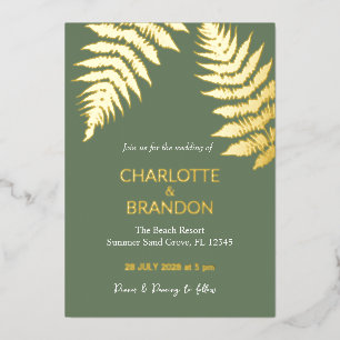 Forest Green Ferns Outdoors Wedding Gold