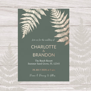 Forest Green Ferns Outdoors Wedding Gold 