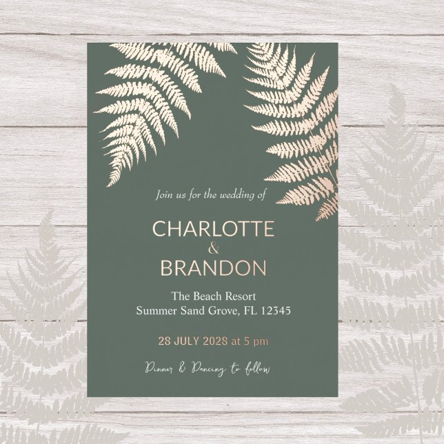 Forest Green Ferns Outdoors Wedding Gold  (Creator Uploaded)
