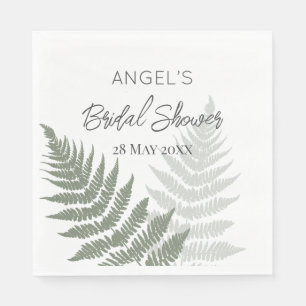 Forest Green Ferns Wedding Napkin