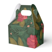 Forest Green Floral Favour Box