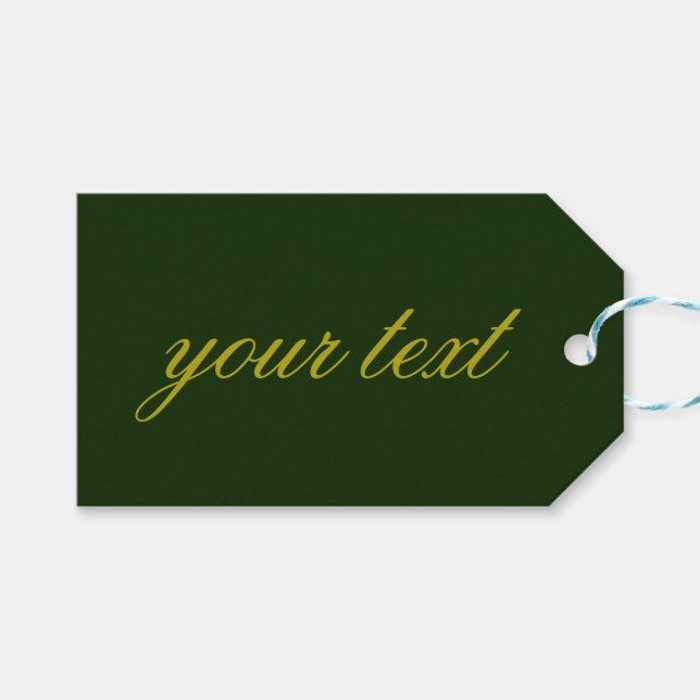 Forest Green Gift Tag (Front (Horizontal))