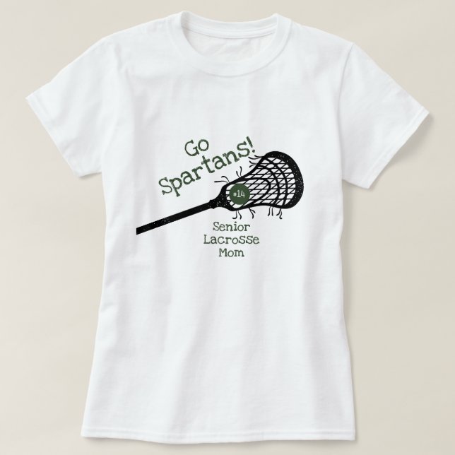 Forest Green Go Team Lacrosse Mum T-Shirt (Design Front)