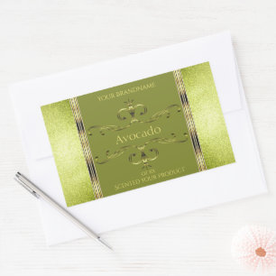 Forest Green Gold Product Labels Glitter Borders