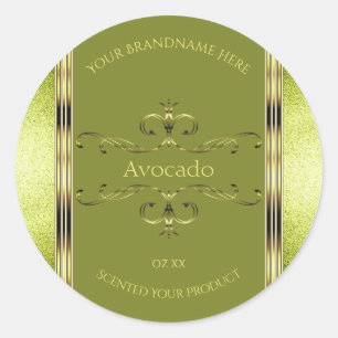 Forest Green Gold Product Labels Glitter Borders