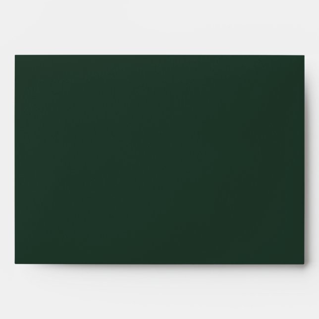 Forest Green Gold Script Wedding Return Address  Envelope (Front)