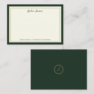 Forest Green Gold Signature Monogram Professional Card