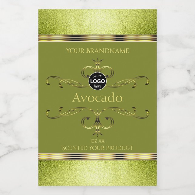 Forest Green Gold with Glitter Product Labels Logo (Single Label)