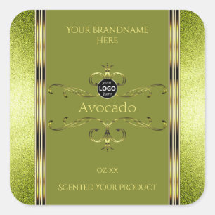 Forest Green Gold with Glitter Product Labels Logo