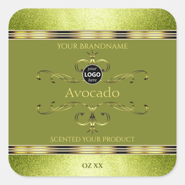 Forest Green Gold with Glitter Product Labels Logo (Front)