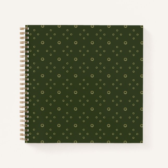 Forest Green | Golden Zinnia Sun Notebook (Front)
