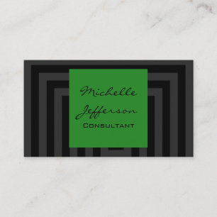 Forest green Grey Chic Contemporary Business Card