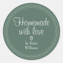 Forest Green Homemade With Love Personalized Name