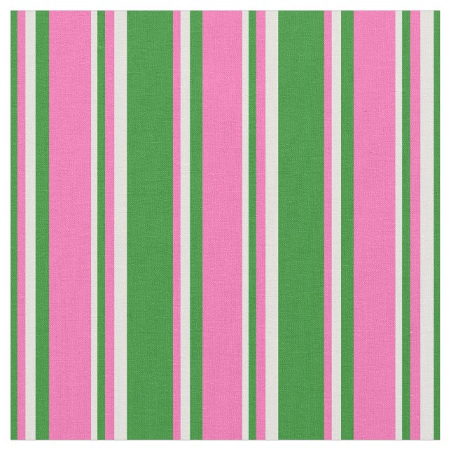 Forest Green, Hot Pink, and Light Cyan Pattern Fabric (Close Up)