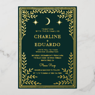 Forest Green Ivy Ornament Wedding Invitation