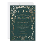 Forest Green  Ivy Ornament  Wedding  Invitation