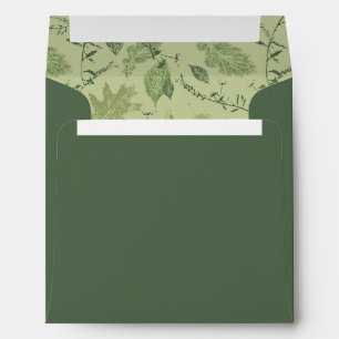Forest Green Leaves Envelope