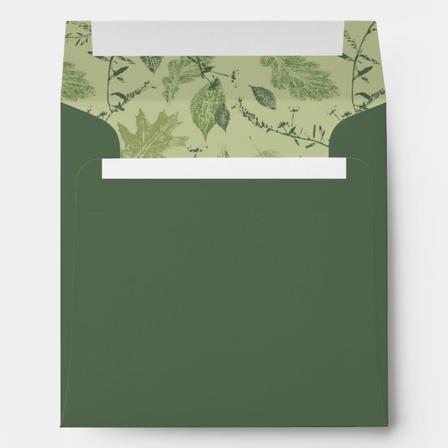  Forest Green Leaves Envelope (Back (Bottom))
