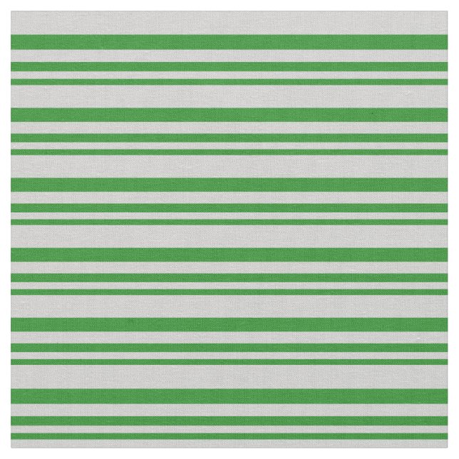 Forest Green & Light Grey Lines/Stripes Pattern Fabric (Close Up)