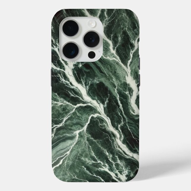Forest Green Marble with White Veins Case-Mate iPhone Case (Back)