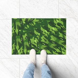 Forest Green Military Camouflage Pattern Doormat
