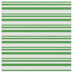 Forest Green & Mint Cream Stripes Pattern Fabric