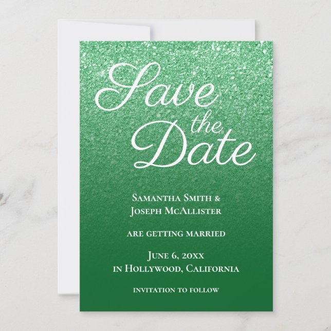 Forest Green Modern Gradient Save The Date (Front)