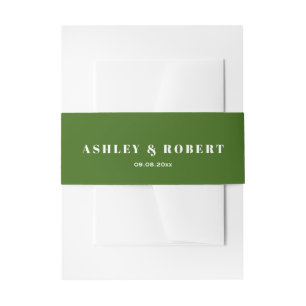 Forest Green Modern Wedding Invitation Belly Band