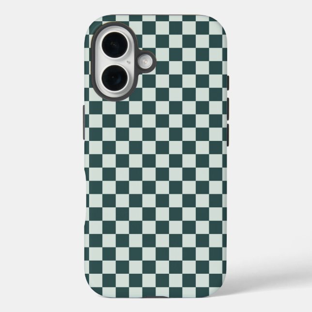 Forest green moss chequerboard pattern Case-Mate iPhone case (Back)
