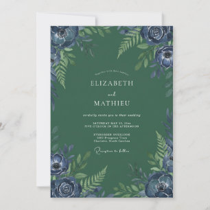 Forest Green Mystical Woodland Wedding Invitation