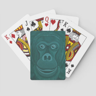 Forest Green Orangutan Playing Cards