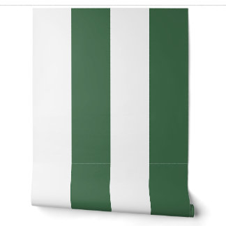 Forest Green Oversized Cabana Stripe Wallpaper