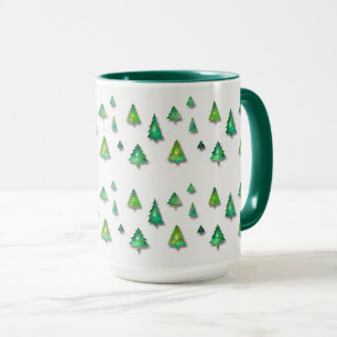 forest green pattern. mug