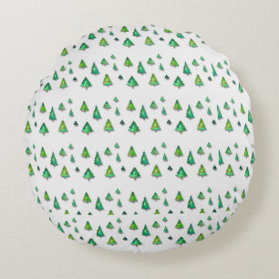 forest green pattern. round cushion
