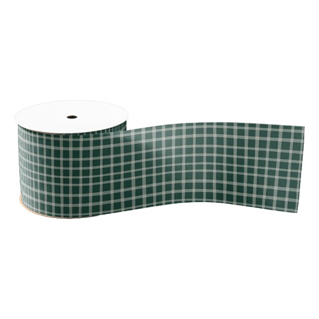 Forest Green Plaid Rustic Grosgrain Ribbon (Spool)