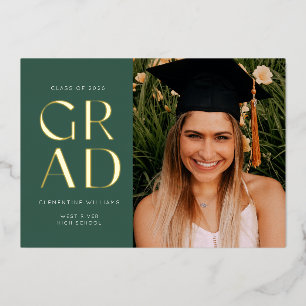 Forest Green Pressed Foil Grad Block Graduation