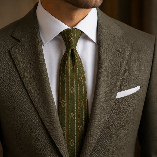 Forest Green Regency Stripe Tie (Creator Uploaded)