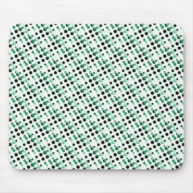 Forest Green Retro Bubbles Mousepad (Front)