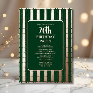 Forest Green Rose Gold 70th Custom Birthday Party 
