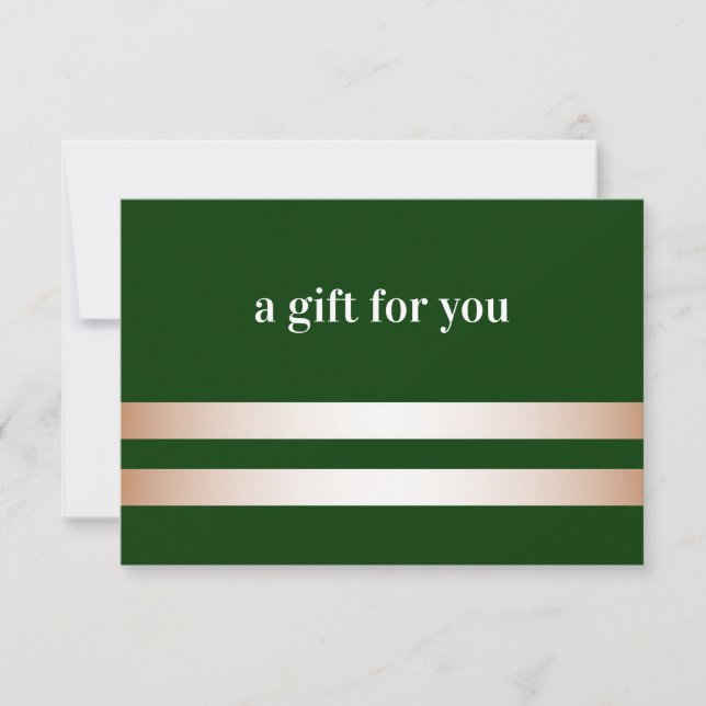 Forest Green | Rose Gold Elegant Gift Card (Front)
