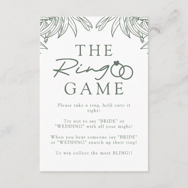 Forest Green Simple Botanical Don't Say Bride   Enclosure Card (Front)
