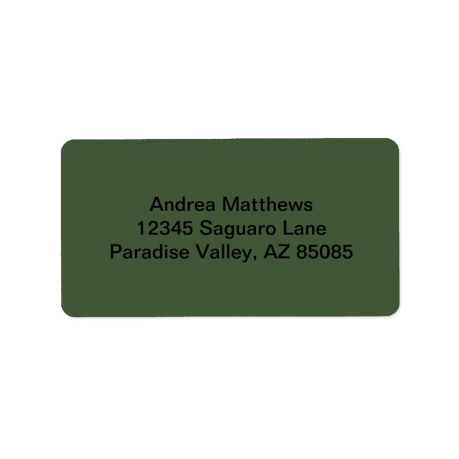 Forest Green Solid Colour Label (Front)