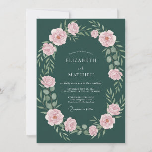Forest Green Splendid Botanical Wedding Invitation