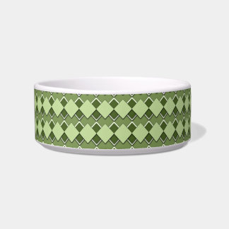 Forest Green Square and Diamond Chequered Pattern Bowl